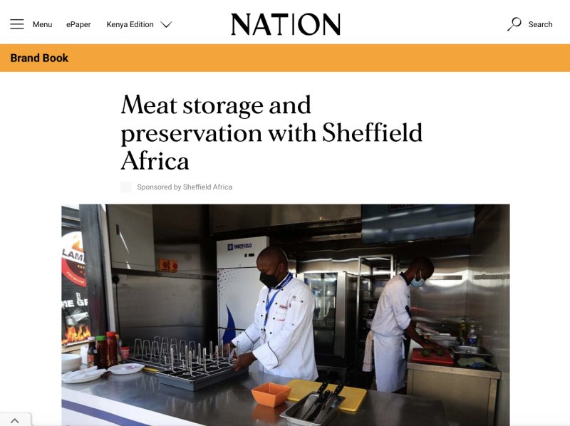 Meat storage and preservation with Sheffield Africa